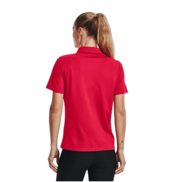 Under Armour Women's Sz XXS Red UV RIVAL Golf Polo Short Sleeve Loose Fit - Picture 3 of 10
